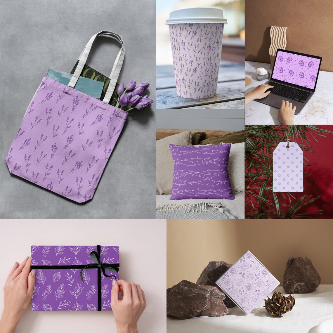 Purple Phone Paper.pdf 12 Purple Florals Digital Paper: Seamless, Printable, Free for Personal ...