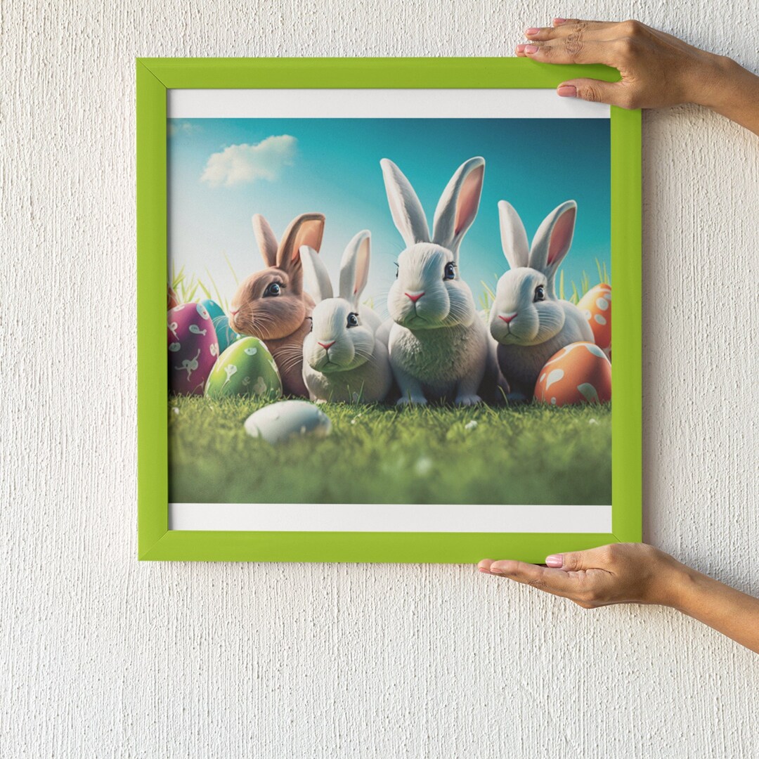 Colorful Easter Bunny Easter Eggs Ai Art I Digital Art I Wall Art I AI ...