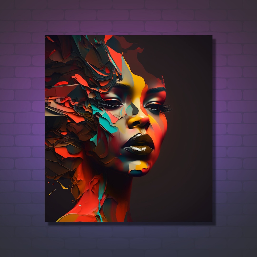 Woman Abstract Art, Instant Download, Ai Generated Art, Beauty, Home