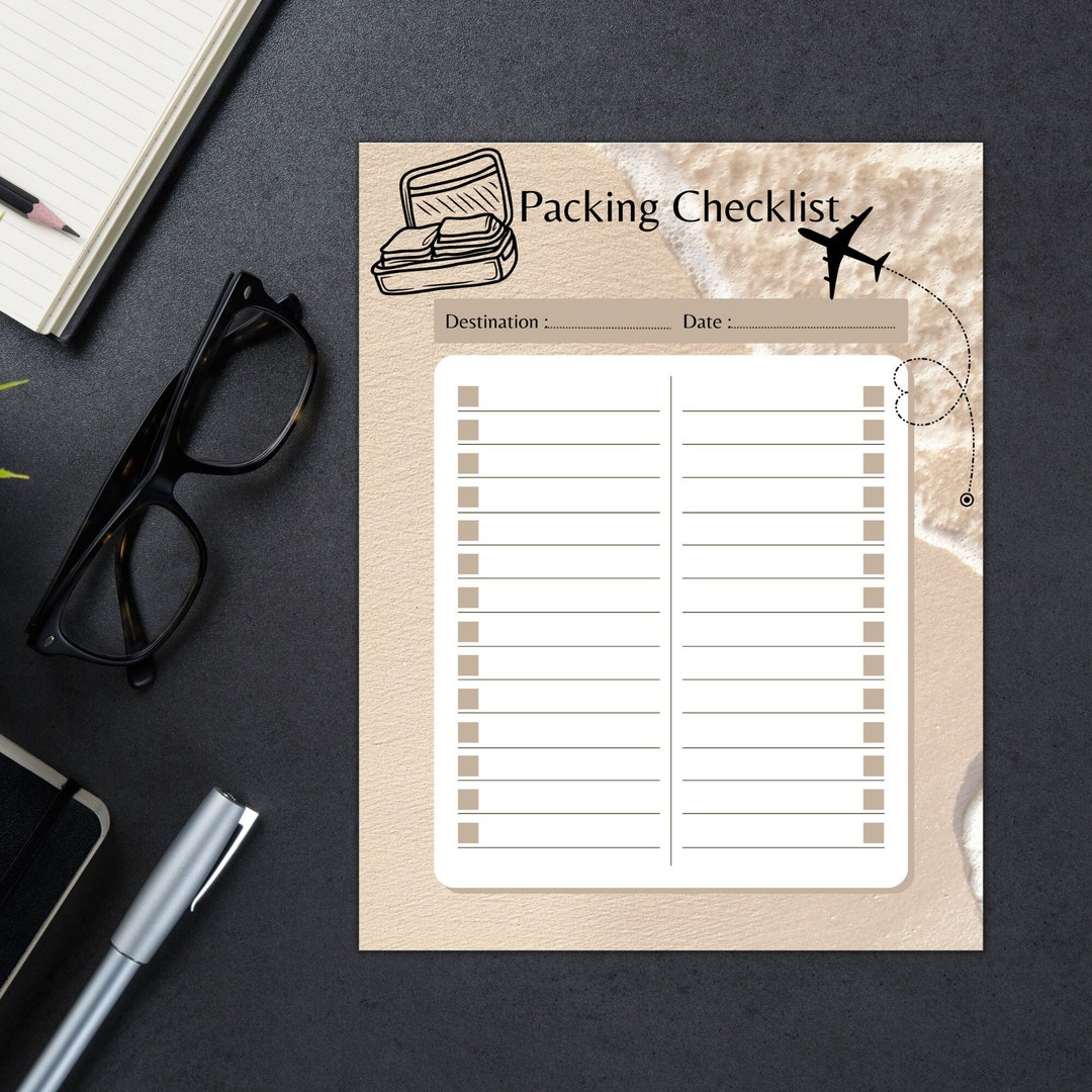 Packing Checklist, Printable, Instant Download, Vacation, Checklist ...