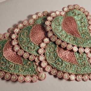 Bohemian Shabby Chic Embroidered Heart. Heart Appliques Heart Sewing Patches Pink Hearts
