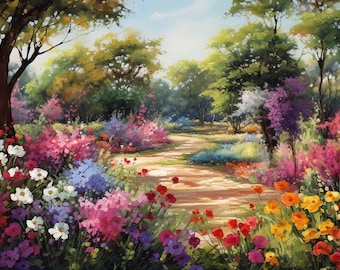 油絵 油彩 油彩画 絵 絵画【colorful flower garden】 $_12.JPG?set_id=880000500F