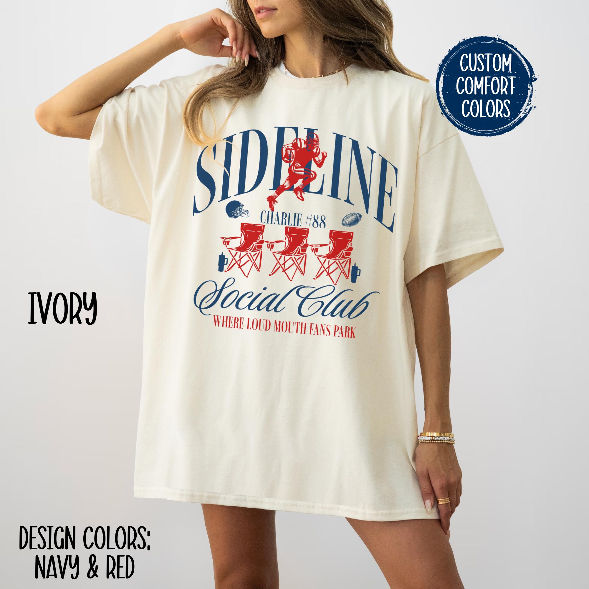Personalized Sideline Social Club Shirt Custom Football Mama Shirt Game Day Sports Mom Shirt Football Social Club Girlfriend Football Aunt