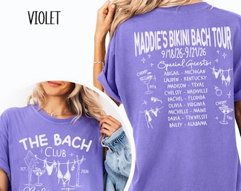 Custom Beach Bachelorette Bikini Tour Shirt: Coastal Bridal Party Comfort Colors Tshirt Martini Bach Party Personalized Bride Sweatshirt