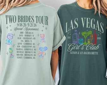Custom Lesbian Bachelorette Tour Shirt Comfort Colors Cocktail Girl's Club Bach Party Tee
