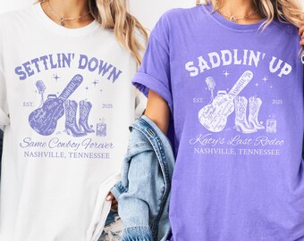 Custom Last Rodeo Bachelorette Party Shirt Nashville Bachelorette T shirt Western Cowgirl Bridal Party Tshirt Gift Country Bachelorette Tee