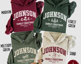 Custom Family Christmas Hoodie Gifted Matching Family Christmas Sweatshirt Personalized Name Christmas Hoodies Kids Vintage Santa Xmas Gift