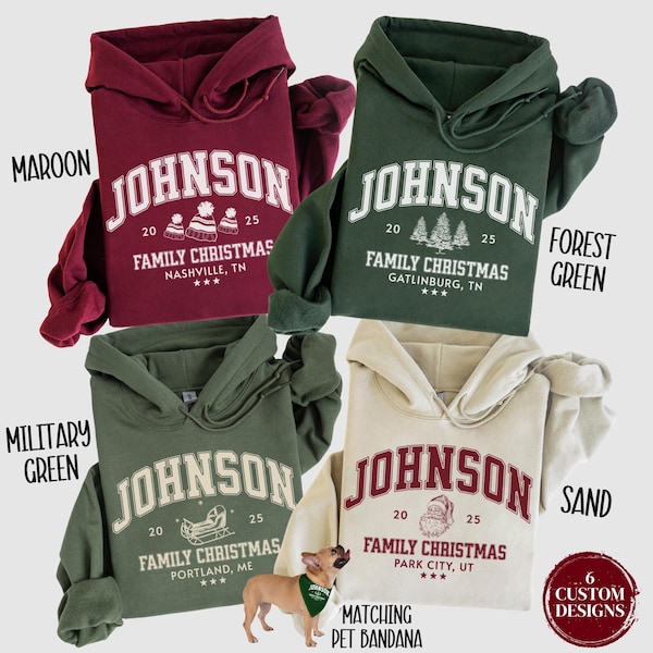 Custom Family Christmas Hoodie Gifted Matching Family Christmas Sweatshirt Personalized Name Christmas Hoodies Kids Vintage Santa Xmas Gift