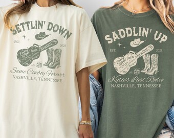 Custom Last Rodeo Bachelorette Shirts Nashville Bachelorette Party Shirt Country Western Cowgirl Bridal Party Tshirt Gifted Bridesmaid Gift