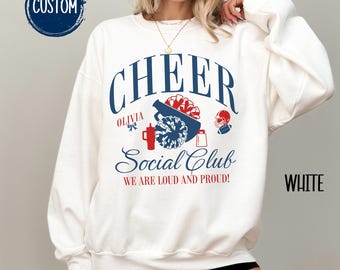 Custom Football Cheer Mom Sweatshirt Personalized Game Day Cheer Coach Shirt Sideline Social Club Cheer Sweater Competitive Cheer Team Gift