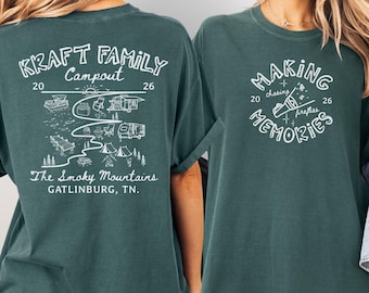 Custom Family Camping Vacation Shirts Personalized Camp Lake Family Reunion Tshirt Matching RV Camping Friend Vacation Trip Campfire Tee
