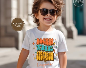 Personalized Retro Autism Toddler Shirt Boys Autism Shirt Autism Awareness Tshirt Autism Acceptance Kids Autism Shirt Neurodiversity Shirt