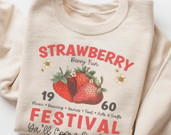 Vintage Strawberry Sweatshirt Strawberry Sweater Strawberry Shirt Strawberry Festival Sweatshirt Strawberry Tshirt Strawberry Clothes Fruit