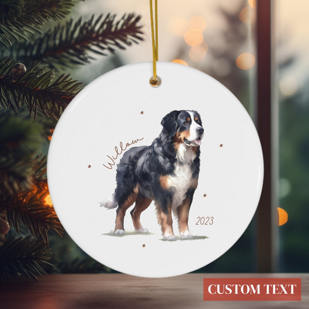 Personalized Bernese Mountain Dog Ornament Custom Bernese Mountain Dog