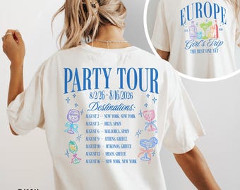 Custom Girls Trip Europe Tour Shirt 2026 Personalized Friends Vacation Tee Gifted For Girls Trip Shirts Girls Weekend Giftful Besties Gift