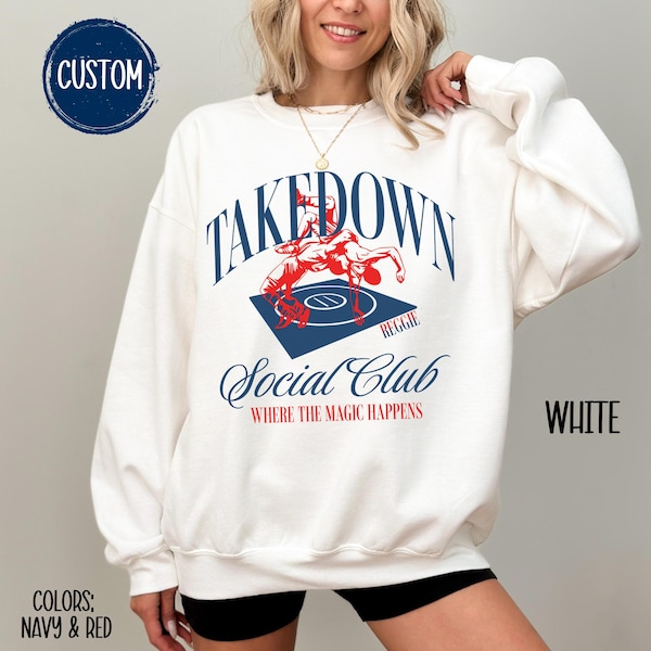 Personalized Funny Wrestling Mom Sweatshirt Custom Matside Social Club Wrestling Shirt Senior Wrestling Mama Sweater Wrestling Coach Gift