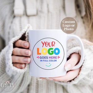 Custom Logo Mug Company Logo Coffee Mug Custom Mug Logo Corporate Gifts for Clients Photo Mug Wedding Logo Mugs Corporate Holiday Gift Work