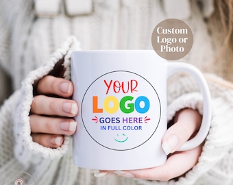 Custom Logo Mug Company Logo Coffee Mug Custom Mug Logo Corporate Gifts for Clients Photo Mug Wedding Logo Mugs Corporate Holiday Gift Work