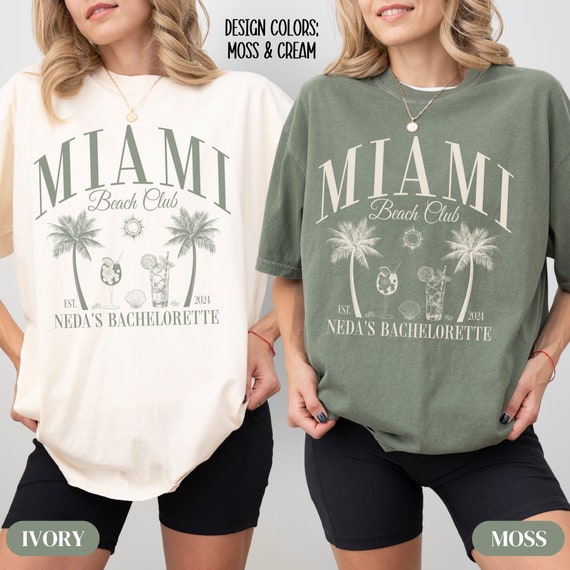 Custom Destination Bachelorette Party Shirt Miami Bachelorette Tee Cocktail Bach Club Beach Bachelorette Merch Aperol Spritz Bridesmaid Gift