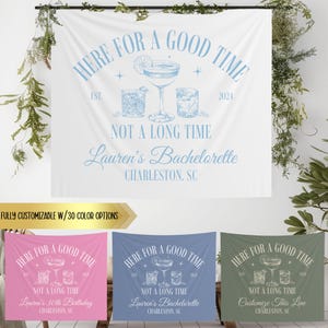 Custom Bachelorette Party Tapestry Personalized Cocktail Bachelorette Banner Photo Backdrop Fabric Engagement Sign 50th Birthday Decorations