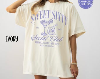 Comfort Colors 60th Birthday Shirt Custom Cocktail Social Club Shirt 60th Birthday Party Sixty Matching Girls Trip Shirt 60th Birthday Gift