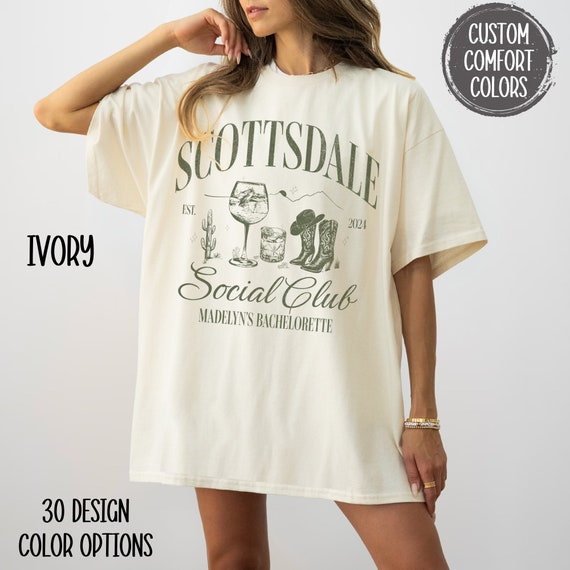 Custom Location Bachelorette Shirt Scottsdale Bachelorette Party Tee Cocktail Social Club Nashville Bach Trip Shirt Desert Bridal Party Gift