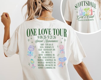 Lesbian Bachelorette Tour Comfort Color Shirt Custom Cocktail Scottsdale Bach Tour Tee Gifted Bridesmaid Shirt Two Brides Bridal Party Gift
