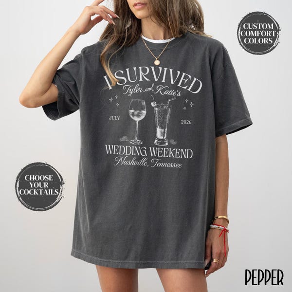 Custom Wedding Shirt Wedding Tshirt Toss Cocktail Destination Wedding Weekend Shirt I Survived Wedding Shirt Cocktail Custom Wedding Toss