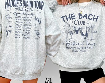 Personalized Beach Bachelorette Sweatshirt Custom Bach Party Crewneck Bride Bikini Tour Martini Girls Trip Gifted Coastal Bridesmaid Gift