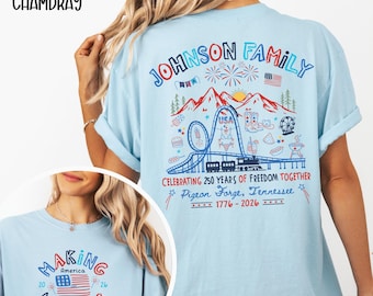 Personalized Family Reunion 4th of July Vacation T-Shirt: America 250 Celebration Tee