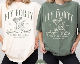 Custom Cocktail 40th Birthday Shirt Comfort Colors Personalized Daughter 40th Birthday Gift for Women Best Friend Matching Birthday Trip Tee