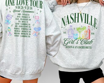 Personalized Lesbian Bachelorette Tour Sweatshirt Custom Cancun Bach Party Shirt Two Brides Wedding Gift