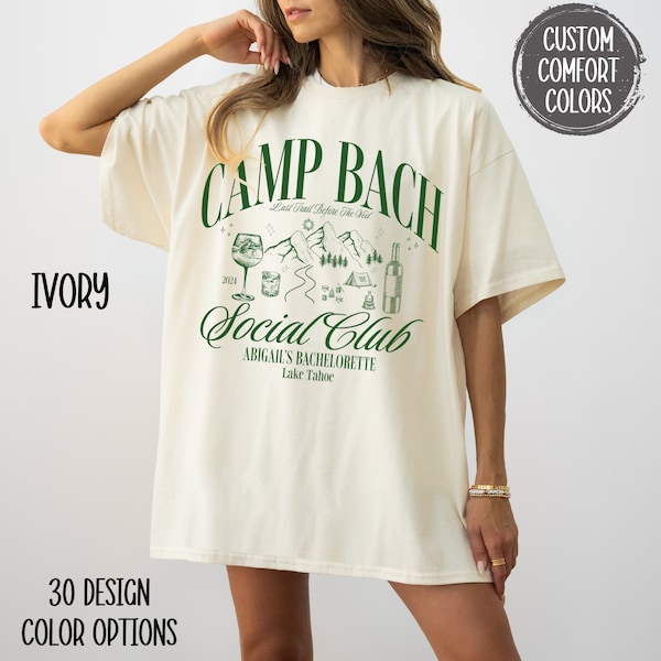 Camp Bachelorette Camisa personalizada Último sendero antes del velo Bachelorette Party Camisa Cóctel Social Club Dama de honor Regalos Senderismo Campamento Bach
