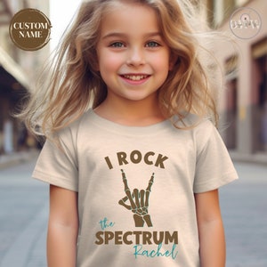 Personalized I Rock the Spectrum Autism Toddler Shirt for Autism Awareness Tshirt Custom Kids Autism Shirt Autism Acceptance Shirt Children