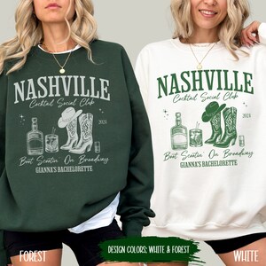 Nashville Bachelorette Sweatshirt Custom Bride Crewneck Western Bridal Party Gifts Social Club Sweater Cowgirl Luxury Bachelorette Shirt
