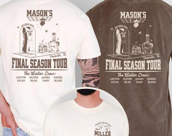 Custom Basketball Bachelor Party Shirts: Nashville Final Season Bach Tour Tee Personalized Groomsman Proposal Gift Sports Bachelor Tshirt