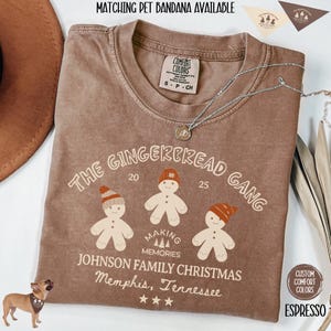Custom Family Christmas Gingerbread Shirt Comfort Colors Matching Gifted Family Christmas Shirt Personalized Name Christmas Tshirt Youth Kid