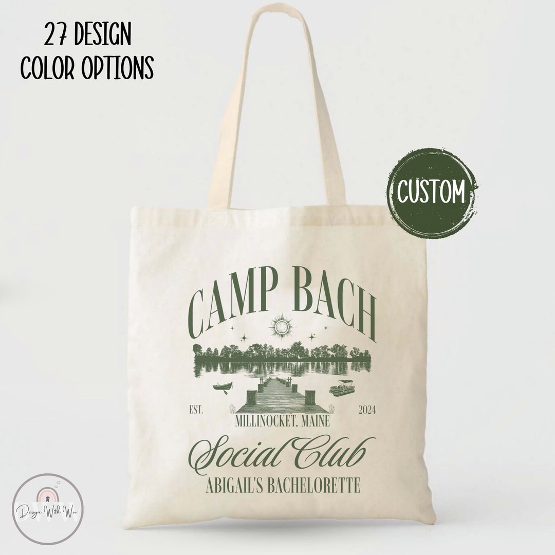 Camp Bachelorette Tote Bag Personalized Lake Bachelorette Party Favors ...
