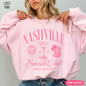 Last Disco Bachelorette Sweatshirt Custom Nashville Bachelorette Crewneck Bridal Party Gifts Cowgirl Bachelorette Shirt Social Club Sweater