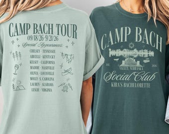 Custom Camp Bachelorette Tour Shirt Personalized Lake Bach Party Comfort Colors Tee