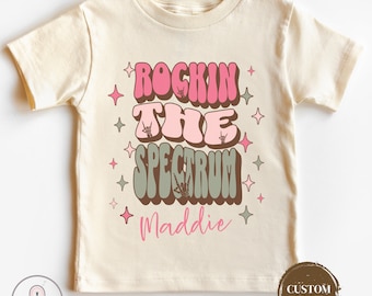 Personalized Retro Autism Toddler Shirt Girls Autism Shirt Autism Awareness Tshirt Autism Acceptance Kids Autism Shirt Neurodiversity Shirt