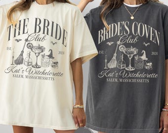 Witchy Bachelorette Shirt Halloween Bachelorette Party Shirt Witch Bridal Party Gift Cocktail Bach Club Spooky Bride Gothic Wedding Tee Gift