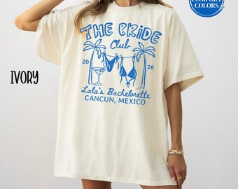 Custom Bachelorette Beach Bach Club Shirt Comfort Colors Bikini Bridal Party TShirts Personalized  Martini Bachelorette Tee Bridesmaid Gifts