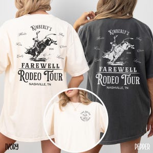 Custom Last Rodeo Farewell Bach Tour Bachelorette Party Shirt Comfort Colors Nashville Bachelorette Tour Tshirt Country Cowgirl Bride Shirts