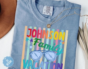 Custom Striped Family Vacation Shirts Beach Comfort Colors Matching Camp Reunion Tshirts Camping Tee Personalized Name Family Giftful Gift