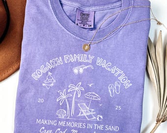 Custom Last Name Family Vacation Shirt Comfort Colors Beach Tshirt Personalized Matching Family Reunion Tee Cousin Shirt Summer Family Trip