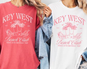 Custom Location 40th Birthday Shirts Matching 30th Birthday Shirt 21st Birthday Shirt Tropical Beach Girls Trip Tshirt 25th Birthday Gift