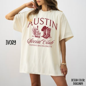 Custom Austin Bachelorette Party Shirts Western Cowgirl Bachelorette Shirt Tequila Girls Trip Shirt Cocktail Social Club Bridesmaid Gifts