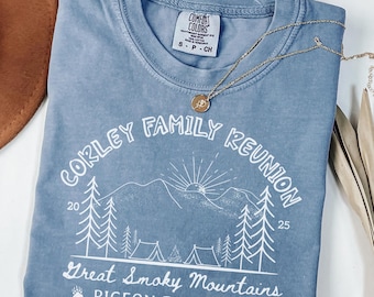 Custom Last Name Family Reunion Shirt Comfort Colors Personalized Matching Family Camping Shirt Cousin Camp Vacation Family Giftful Gift Tee