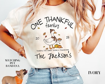 Custom Family Thanksgiving Shirts Comfort Colors Thankful Shirt Group Matching Thanksgiving Funny Silly Goose Tshirt Fall Pumpkin Pie Tee